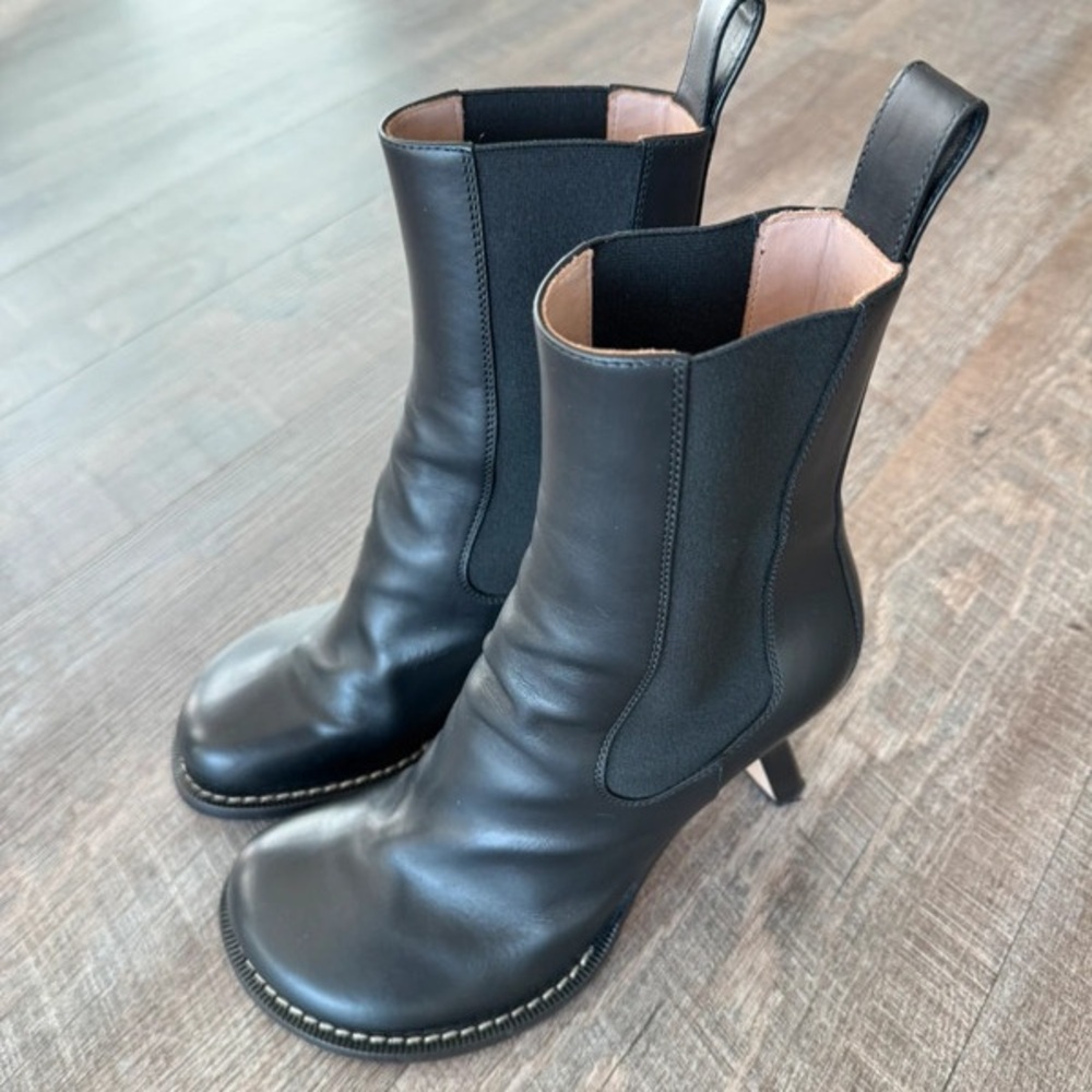 Loewe Black Heeled Boots with Elastic Panels
